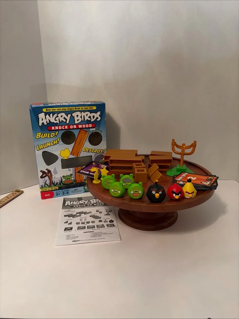 Angry Birds Knock on Wood Game Complete Mattel 2010 Instructions Age 5+ 2-4 Play